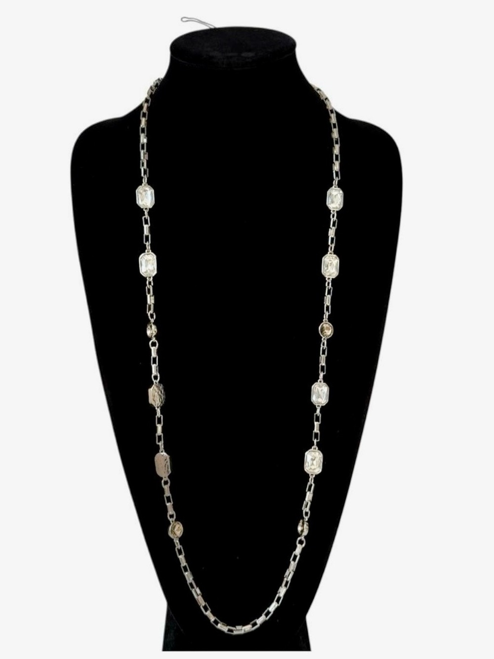 WHITE HOUSE BLACK MARKET Silver & Crystal Glam | Sparkle Station Necklace | NWT